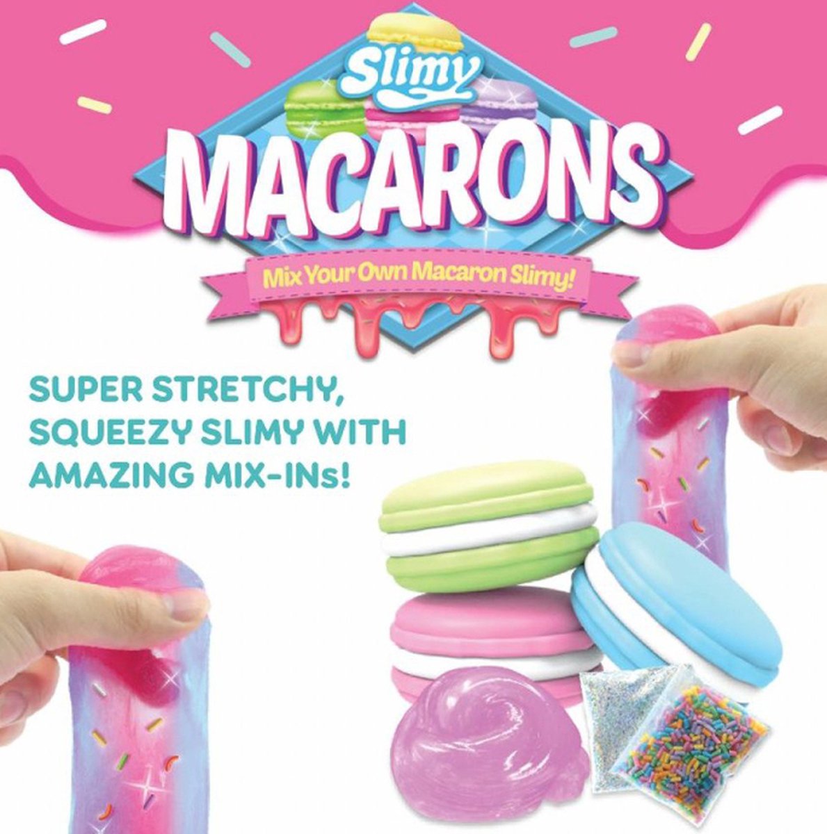 Slimy - Macarons - Fluffy slijm met strooisels