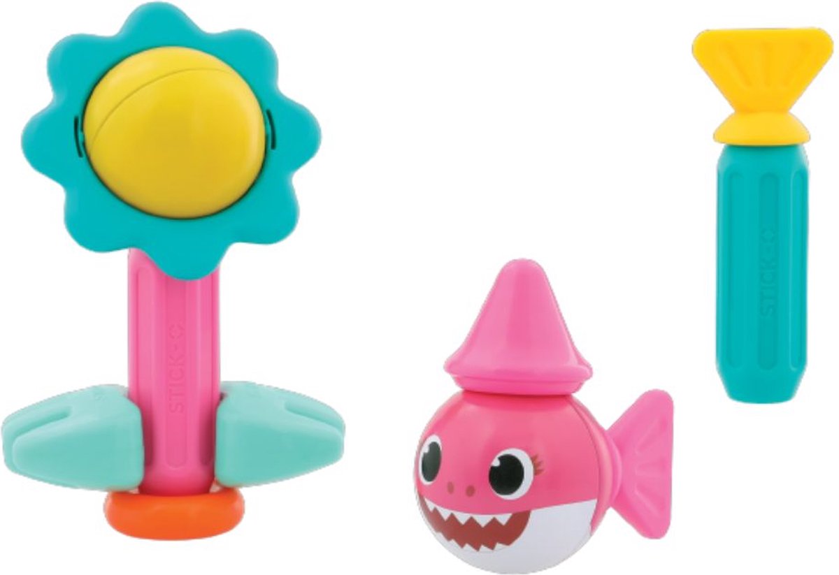 Stick-O - Baby Shark Family Set - 17 stuks