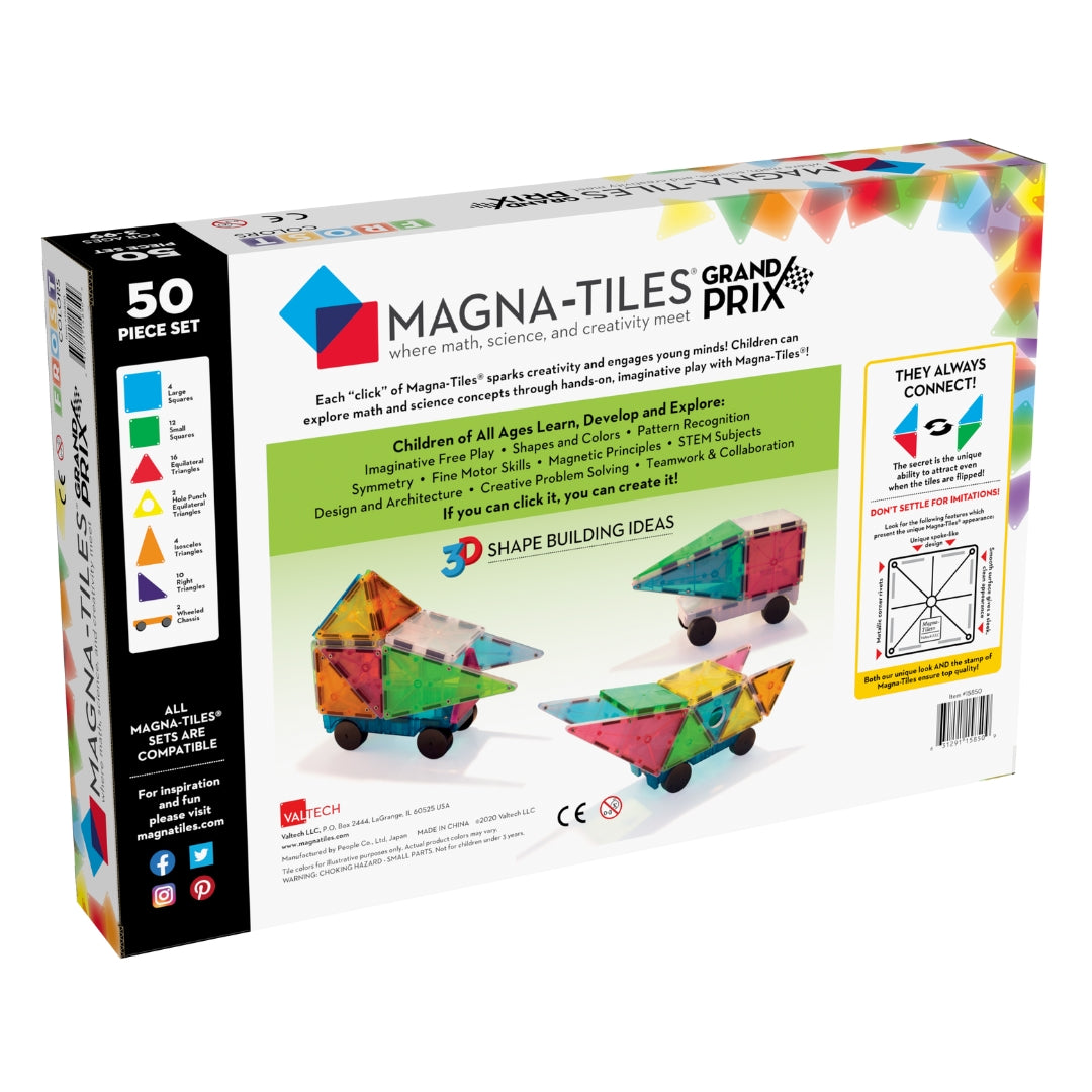 MAGNA-TILES® Grand Prix Frost 50 Piece Set