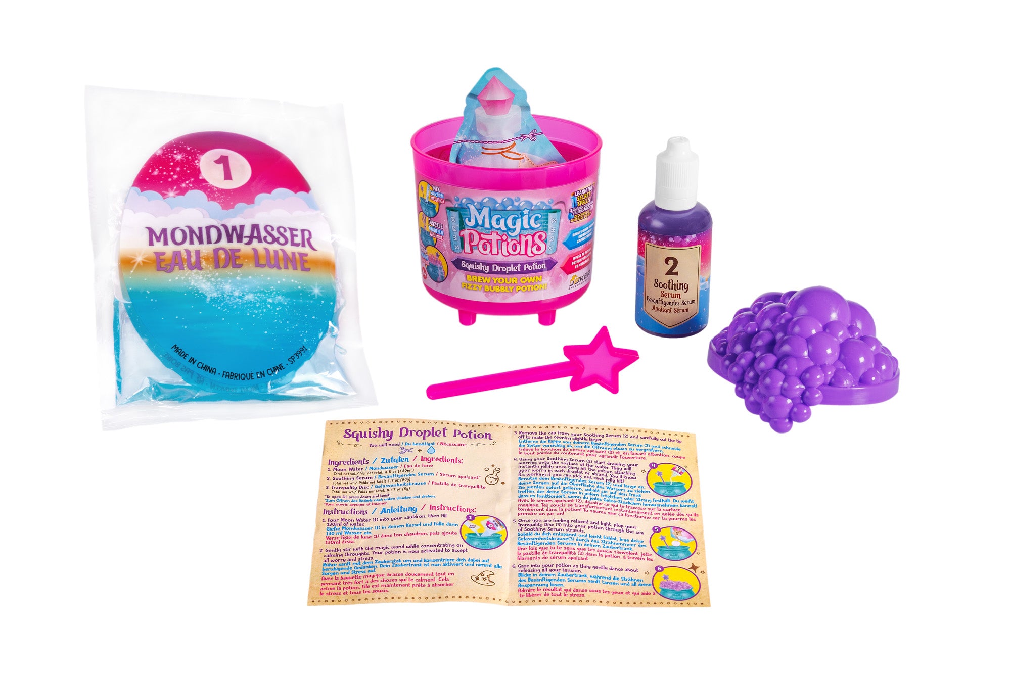 Slimy - Magische Potion - Squishy Droplet met glitters en kralen