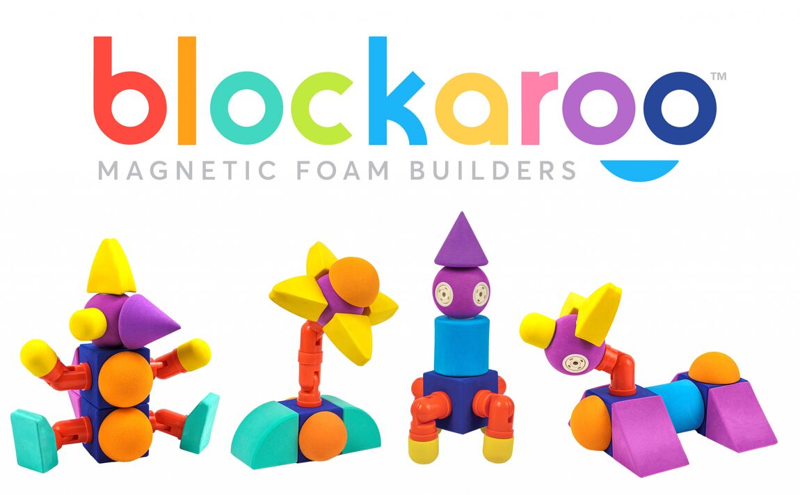 Blockaroo - Vliegtuigdoos Box - 10 Jumbo magnetische bouw blokken