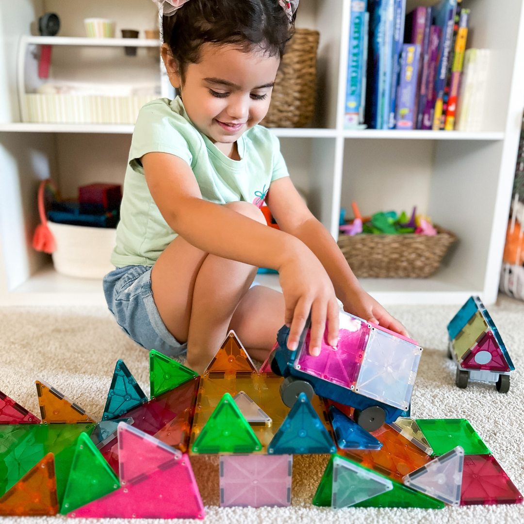 MAGNA-TILES Cars 2 stuks uitbreidingsset - Blauw en Oranje