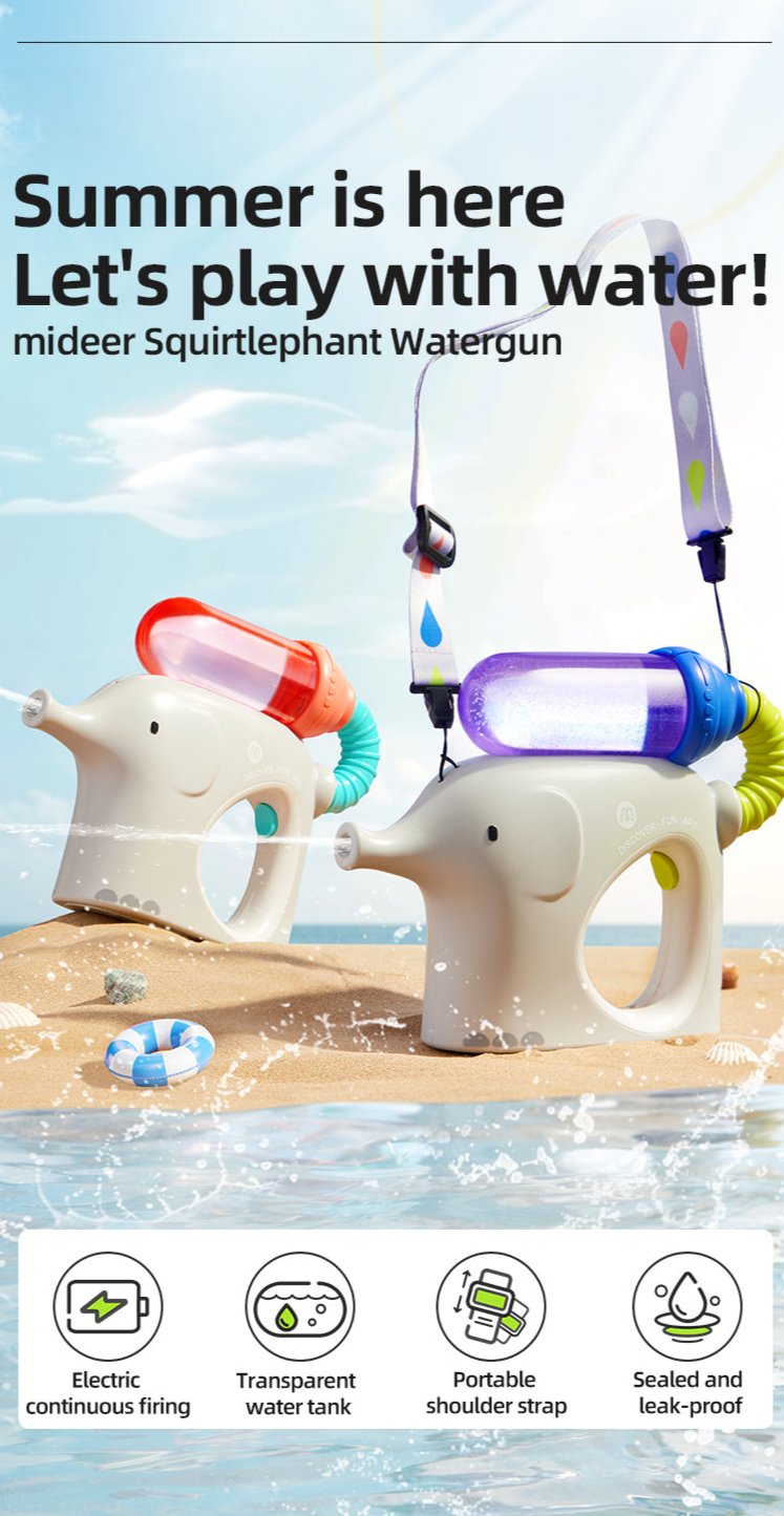 Mideer - Squirt Olifant waterpistool - Bubble Blue