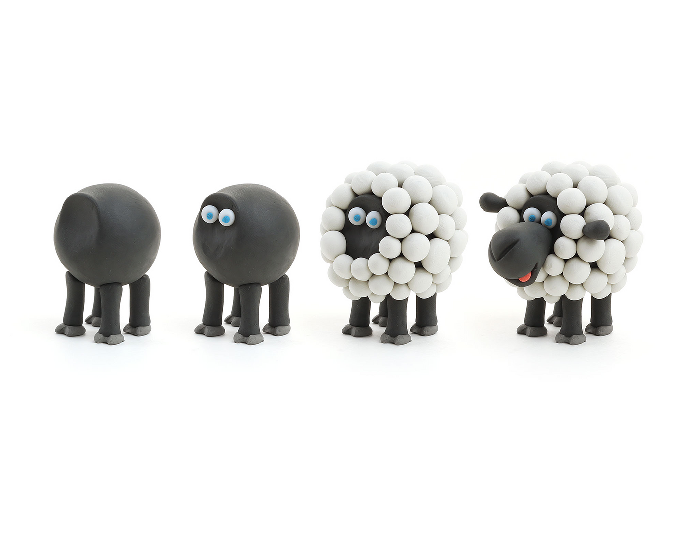 60024 HeyClay - Boederij dieren - Hondje, koe & schaap - 6 cans