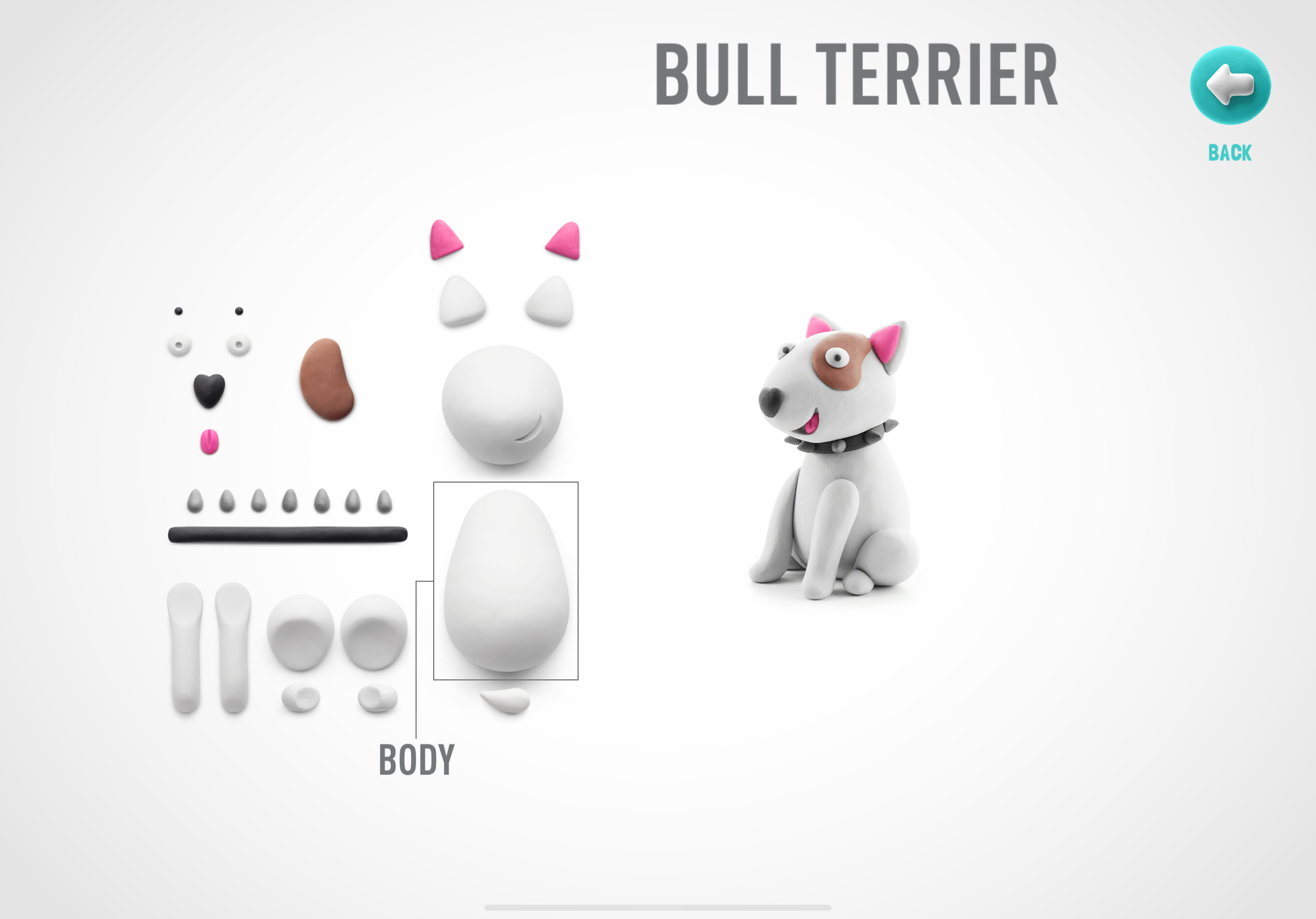 bull terrier clay toy