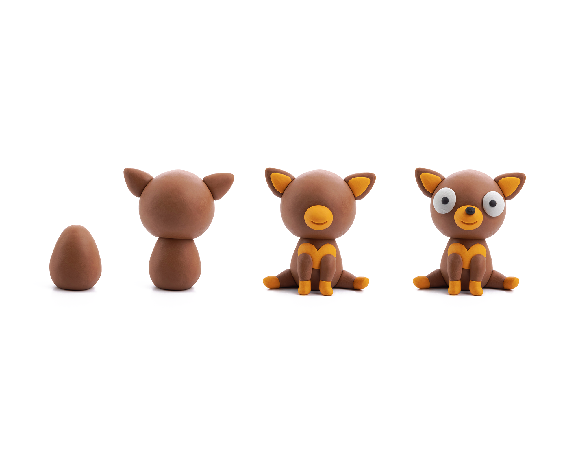 cute chihuahua clay toy