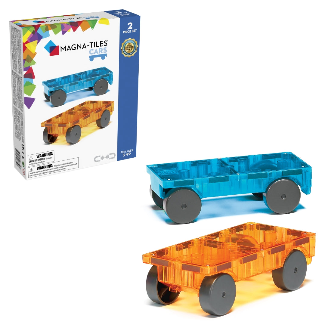 MAGNA-TILES Cars 2 stuks uitbreidingsset - Blauw en Oranje