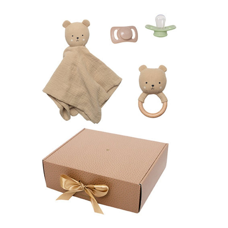 S1024 Jabadabado - Baby cadeau set Teddy - Knuffel, rammelaar en speentjes