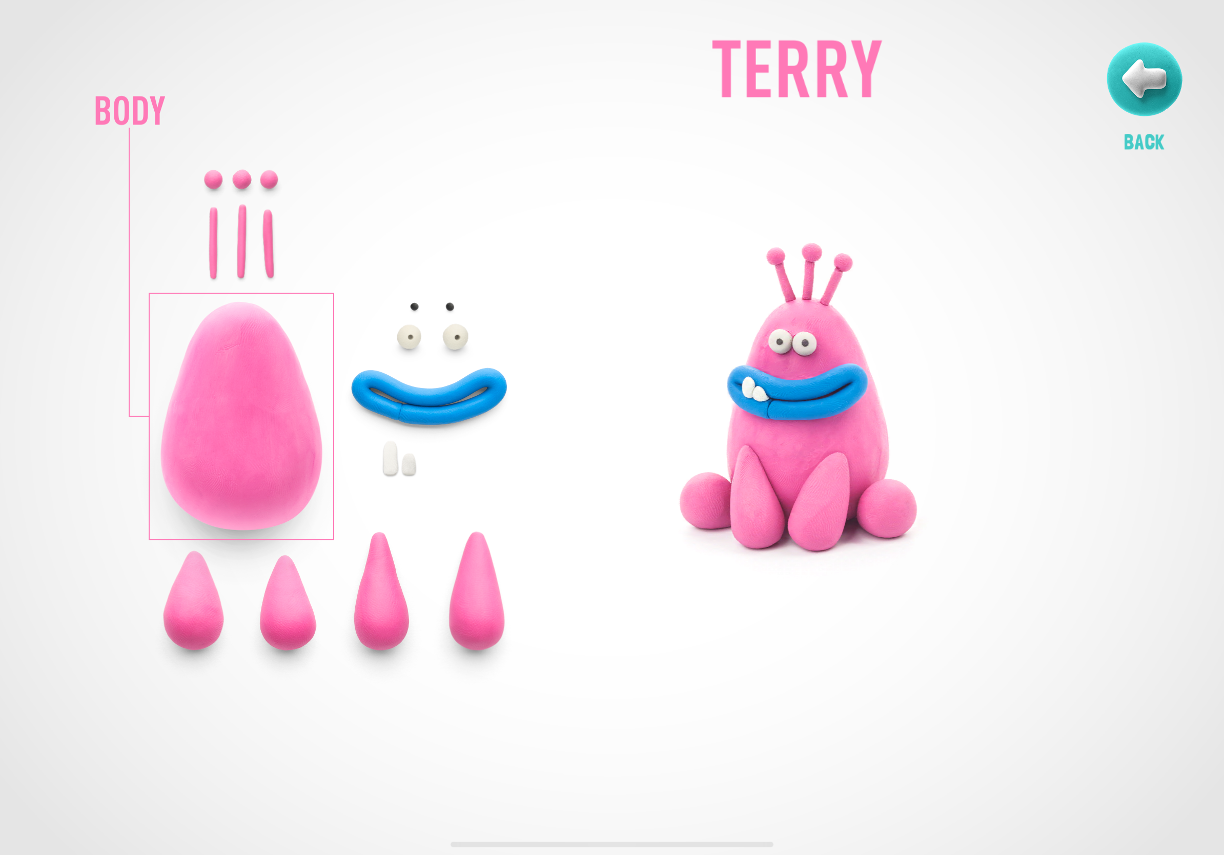 pink monster terry clay toy