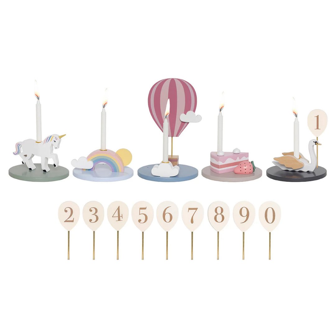 T297 Jabadabado - Birthday decorations, 5 pcs Rainbow