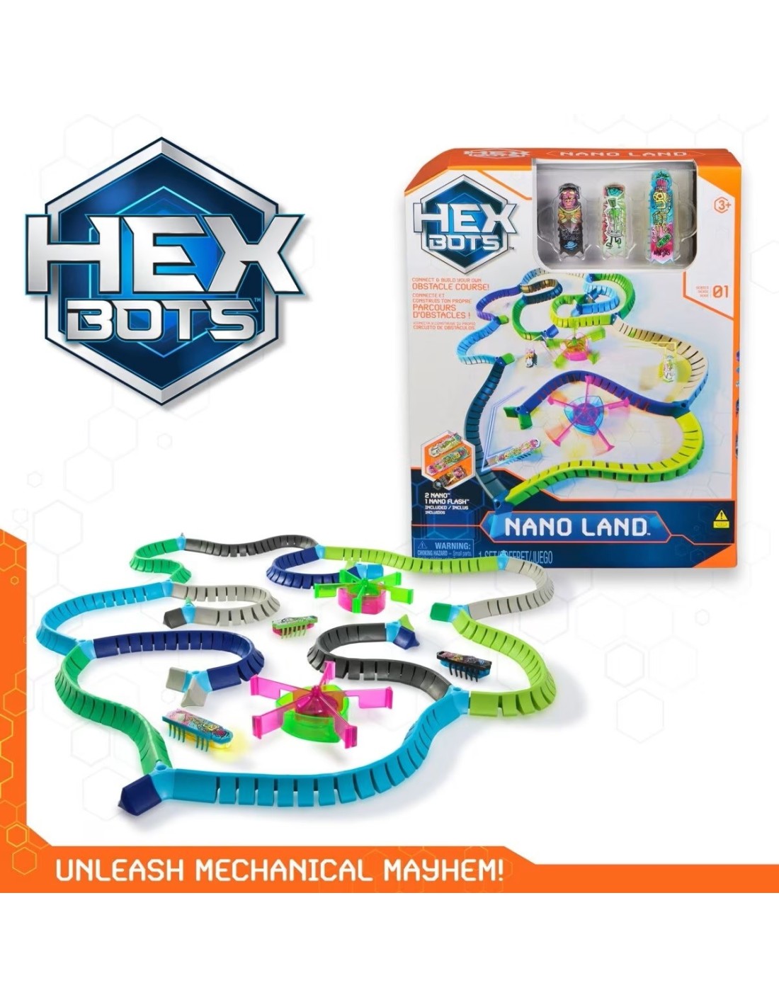 HexBots - HexBugs - NanoLand set -3 Nano Bots met LED-verlichting!